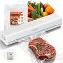 Vacuum Sealer Machine for Food, 4in1 Functions with 20 Vacuum Bags (20x30cm)  Dry & Wet Modes, Quick Sealing for Freshness & Storage, Compact Design for Home Kitchen Use