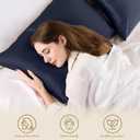 ZIMASILK 100% Pure Mulberry Silk Pillowcase for Hair and Skin Health,Soft and Smooth,Both Sides Premium Grade 6A Silk,600 Thread Count,with Hidden Zipper,1pc(Standard 20''x26'',Navy Blue)
