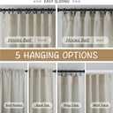 Back Tab Linen Curtains 96 Inches Long 2 Panels Country Farmhouse Curtains for Living Room,Hooks Belt Pinch Pleated Light Filtering Semi-Sheer Curtains for Patio Sliding Glass Door,8 FT Tall,Tan Beige