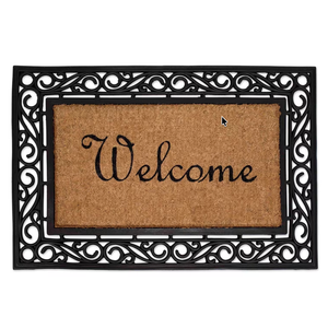 BirdRock Home Classic Welcome Brush Coir Doormat with Black Rub - 24 x 36