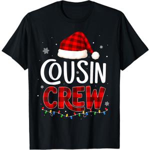 Cousin Crew Christmas Pajamas for Men Kids Women Grandkids T-Shirt S