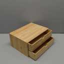 Bamboo Desk Drawer Organizer, Large Desktop Organizer with Drawers Tabletop Storage Organization Box for Office Home Toiletries Supplies Vanity, No Assembly Required (2 Drawer)