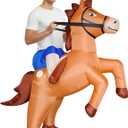 Stegosaurus Inflatable Costume Adult Ride On Horse Costumes Cowboy Air Blow Up Funny Riding Horse Suit for Men Women Halloween, One Size