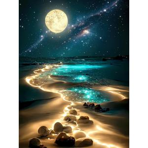 Moonlight Jigsaw Puzzles for Adults 1000 Pieces, Sparkling Beach Nature Landscape 1000 Piece Puzzle for Adults, Fun Hard Difficult Impossible Challenging Jigsaw Puzzles 1000 Pieces