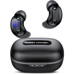 Sleep Earbuds, Mini ANC Wireless Earbuds Bluetooth 5.4 Headphones Deep Bass Stereo, 48H Playtime Ear Buds, 4 ENC Noise Cancelling Mic, In Ear IP7 Waterproof Earphones for Side Sleepers,Touch Control