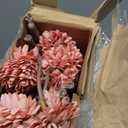 Fake Fall Flowers for Vase, Faux Silk Kiku Mums, Artificial Pom pom Floral Bouquets Indoor Centerpiece Office Coffee Table Boho Home Decorations (9, Mixed Orange)