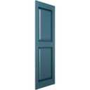 12 in. W x 42 in. H Builders Edge, TailorMade Two Equal Panels, Raised Panel Shutters, Includes Matching Installation Spikes (Per Pair), 945 - Platinum