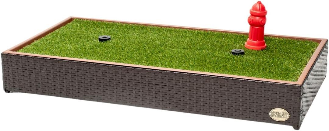 Porch Potty Artificial Grass for Dogs With Sprinkler - Top of the line Premium Quality 26x50x7 Reusable Potty Training Pad for dogs - Washable Pee Pad for Dogs - Instant Drainage - 4x2 Feet Grass Area