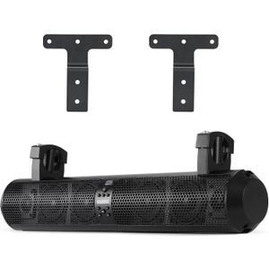 KEMIMOTO UTV Sound Bar 28 Inch ATV Soundbar 4X Subwoofers 2X Tweeters Bluetooth Golf Cart Sound Bar Compatible with Polaris RZR Can-Am CFMOTO, Fit for 1.56"- 2.25" Roll Cage w/Golf Cart Mounts (Black)
