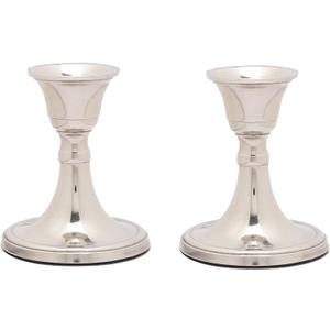 Voidrop Mini Candlestick Holders Set 2 Pcs,Taper Candle Holders, Candle Holders, Candle Holders for Table Centerpiece for Wedding, Festival, Party & Festival Decor (Silver)