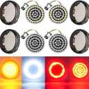 PBYMT 48LEDs Turn Signals, 2inch Front Rear Turn Signals Light with 4 Smoke Cover Compatible with Harley Davidson Dyna Softail Sportster Iron 883 Touring Road King Street Glide Road Glide 1986-2024