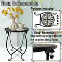 Plant Stand Indoor Outdoor, 15" Tall Flower Pot Stand, Round Metal Corner Plant Stand for Flower Pot, Rustproof Flower Plant Rack Holder for Home, Garden, Patio, Plant Lovers 1 Count