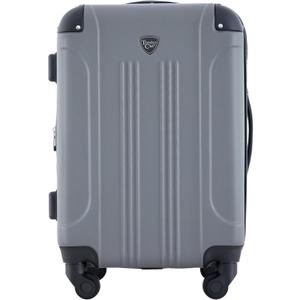 Travelers Club Chicago Hardside Expandable Spinner Luggage, Charcoal, 20"(22in with wheels) Carry-On