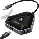 Multiple USB C Hub, USB Docking Station with HDMI Adapter, 3 USBA 3.0 Splitter Data Ports & SD/TF Card Reader,Support Extended Display for MacBook Pro, Monitor 4K HDMI Hub for Laptops (4K@30HZ Black)