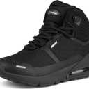 Kids Waterproof Sneakers for Boys Girls Walking Running Tennis Lightweight Sport Shoes (10 Toddler, Black Ankle High)