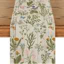 Artoid Mode Wood Wild Flowers Floral Spring Table Runner, Seasonal Summer Kitchen Dining Table Decoration for Home Party Decor 13x36 Inch