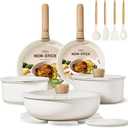 CAROTE 19pcs Pots and Pans Non Stick, Cookware Sets Detachable Handle, Induction Kitchen Pots and Pans,NonStick Cooking Set, Oven/Dishwasher/Fridge Safe, Space Saving