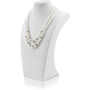 Homeanda Necklace Display Bust - PU Leather Jewelry Bust Stand for Photography, Boutique Display, and Home Organisation(White-9.8"x5.7")