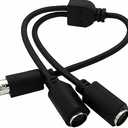 Traovien S-Video 4 Pin Mini DIN Y Splitter Connector Cable Male to 2 Female Extension Adapter Cable 0.3m