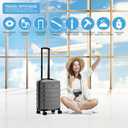 Flight Knight 22x14x9" Expandable Carry On Suitcase Hardside TSA Lock USB C Port Lightweight Luggage Silent Double Spinner Wheels Maximum Overhead Carry-On Bag For American & United Approved Airlines