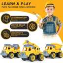 Top Race 3-in-1 Construction Toys - Easy Assembly Take Apart Construction Trucks with Remote Control and Drill - 3 Building Models for Kids Ages 3 and Up - Ideal for Indoor and Outdoor Play