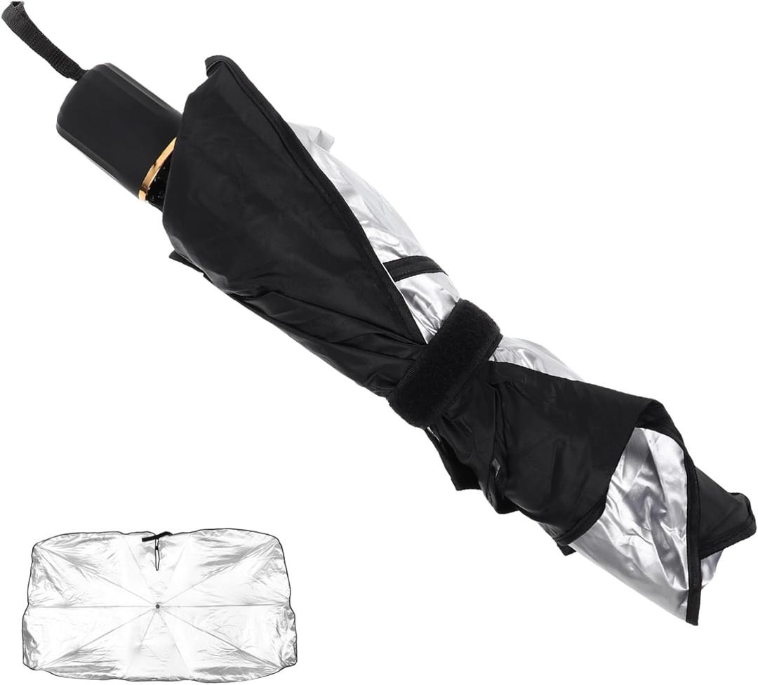PRETYZOOM Windshield Sunshade Umbrella Foldable Protection Blocks Rays for Vehicles Durable Sun Resistant Material Keeps Interior Cool