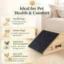 Wooden Dog Ramp for Bed, Sofa - Portable Pet Ramp with Non-Slip Carpet Surface & Bone-Shaped Handle, Senior Dog Stairs for Small Medium Breeds