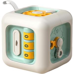 Montessori Toys for Kids Busy Cube Toys for Child Travel Sensory Toy for Toddlers 1-3 Learning Fine Motor Skills 1st Birthday Gifts Boys Girls 18 Months + (Green)