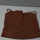 Spaghetti Strap Workout Tank Tops for Women Scoop Neck Women Sports Bras Yoga Camisole Strappy Tank Tops Built in Bra (Large, Brown)