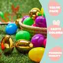 JOYIN 150PCS Easter Eggs, Plastic 2.3" 144PCS Colorful with 6PCS Golden Eggs Bulk Empty Fillable for Easter Hunt Party Favor Basket Stuffers Filler Classroom Prize Supplies Decor