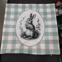 r Bunny Chinoiserie Floral Throw Pillow Covers 18x18,  Porcelain Rabbit Decorative Pillow Covers, Spring Farmhouse Pillowcases Cushion Case for Home Couch Decor