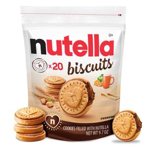 Nutella Biscuits, 20 Count Cookies, Hazelnut Spread with Cocoa, Kids Snacks, 9.7 oz, Best By: 07/25/25