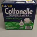 Cottonelle GentlePlus Flushable Wet Wipes with Aloe & Vitamin E, 8 Flip-Top Packs, 42 Wipes Per Pack (336 Total Wipes)