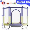 VGMiu 60" Trampoline for Kids, 5 FT Indoor & Outdoor Toddler Baby Trampoline with Basketball Hoop, Safety Enclosure, Birthday Gifts for Kids, Gifts for Boy and Girl, Age 3-8