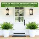TURNMEON 12 Bundles Fake Ferns Artificial Plants Outdoor 17 Inch Long Length Summer Decor, UV Resistant No Fade Faux Plants Plastic Boston Fern Greenery Flowers for Gardens Patio Yards Porch Decor