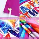 Remerry 71 x 44 Inch Rainbow Backdrops Happy Birthday Banner for Boys Girls Kids Baby Showers Party Decorations Indoor Outdoor Supplies