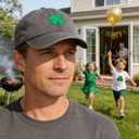 St Patricks Day Hat for Men Women, 4 Leaf Clover Ireland Irish Hat, Adjustable Shamrock Irish Cap (Green)