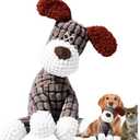 2026 New Indestructible Plush Dog Toy for Aggressive Chewers - Interactive Squeaky Chew Toy, Durable Teething Toy for Small, Medium & Large Dogs (Brown)