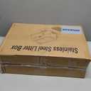 Stainless Steel Litter Box with Lid, Front Entry Top Exit Kitty Litter Box, Extra Large Enclosed Metal Cat Box with Litter Scoop & Litter Mat-Black