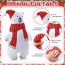 3 Pcs Christmas Throw Pillows Gift Xmas Tree Snowman Santa Gingerbread Man Polar Bears Decorative Stuffed Pillows Plush Cushion for Winter Holiday Party Home Sofa Couch Bed Bedroom (Lovely)