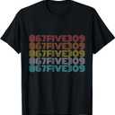 Retro Vintage 867FIVE309 Shirt 8675309 T-Shirt (S, Black)