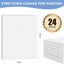 FUMILE 8x10 Canvas for Painting Stretched, 24 Pack Canvases for Painting-5/8 in Profile Primed White Blank Painting Canvas Value Pack for Oil & Acrylic Paint