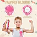 12 Pieces Blank Award Ribbon Prize 1st Place Rosette Medal Winner Victory Recognition Participation Ribbon for Competition Sport Event School Contest(Pink)