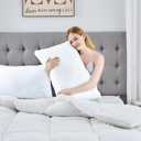 Glaciman Gusseted Bed Pillows King Size Set of 2, Hotel Pillows 2 Pack for Side and Back Sleepers, Soft and Fluffy for Comfortable Sleep, Down Alternative Filling, 20X36 inches. (White (White Piping))