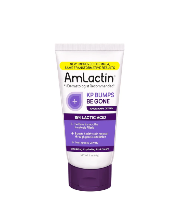 AmLactin KP Bumps Be Gone - Therapeutic Body Cream for Keratosis Pilaris - No-Scrub Exfoliator and Body Moisturizer for Dry Skin with 15% Lactic Acid AHA, 3 oz, Pack of 1