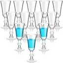 Meanplan Shot Glasses with Stem 1 Oz Cordial Mini Wine Cups Limoncello Port Glasses Clear Heavy Base Fancy Shot Small Goblet Cups for Vodka, Cocktail, Liquor for Kitchen Dining(24 Pcs)