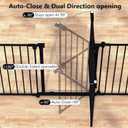 150" Extra Wide Baby Gate, Play Yard Child Safety Gate, Dog Gates with Auto-Close Door, Double Locking System for The House Doorways, Fireplace, Kitchen, 6-Panels, 30" Tall