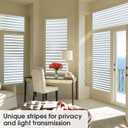 Viseeko Window Privacy Film Sun Blocking Frosted Glass Window Film Static Cling Window Covering Non Adhesive Glass Sticker for Home Office Bathroom Kids Study Stripe Patterns