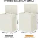 WOWLIVE 180L Double Laundry Hamper with Lid and Removable Laundry Bags, Large Dirty Clothes Hamper 2 section Collapsible Laundry Basket Dorm Room Storage for Bedroom, Bathroom, College,Beige