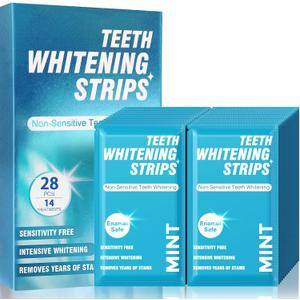 Teeth Whitening Strips for Sensitive White: 28 Pcs Teeth Whitening Kit - Non-Slip Dry Strip Technology - 30 Min Fast Results - Enamel Safe - for Coffee Lovers - Use at Home, Travel or Work (28) (0.04 Ounce (Pack of 28))